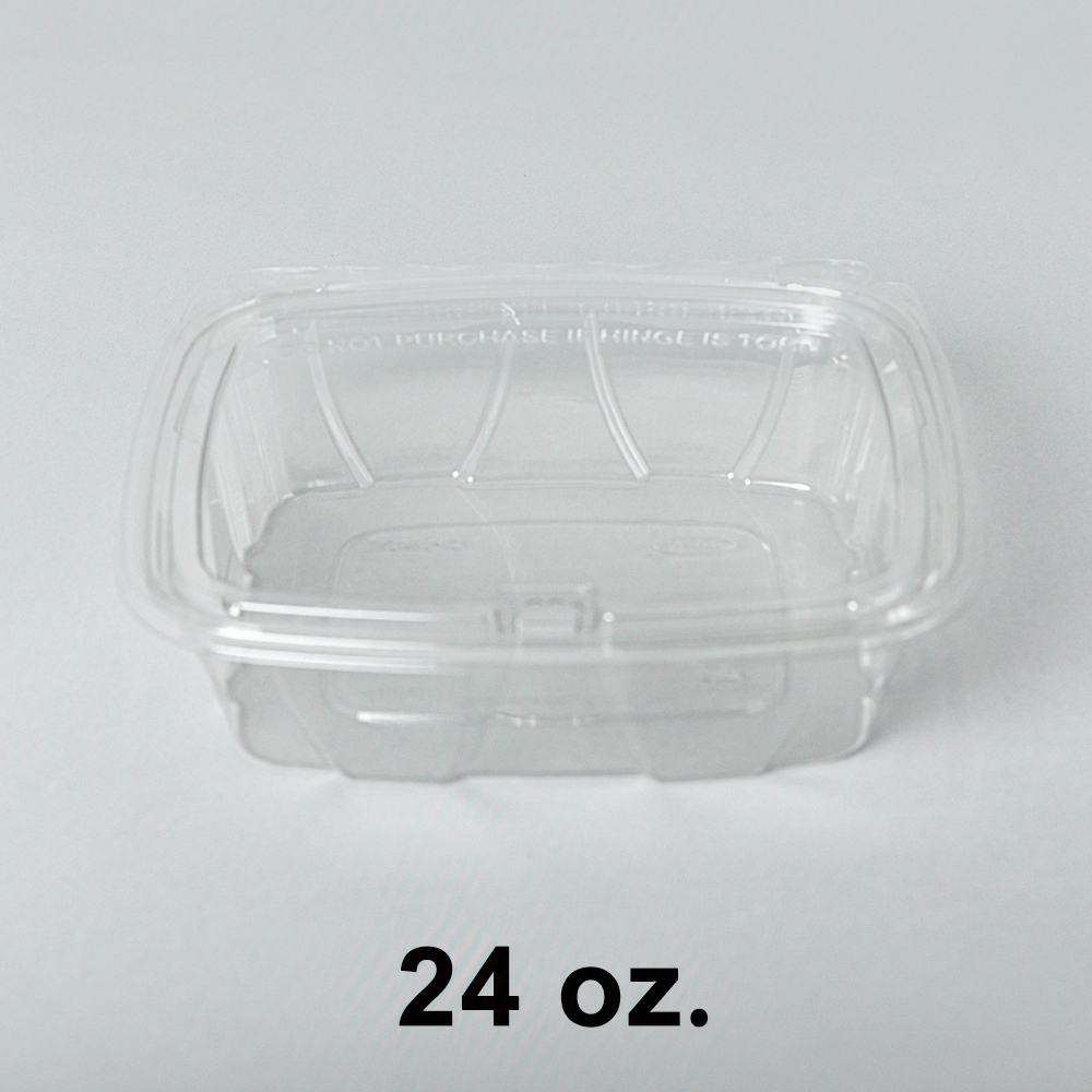 Dart Rectangular Clear Hinged Deli Container with Flat Lid 24 oz. (CH24DEF)  - 200/Case 