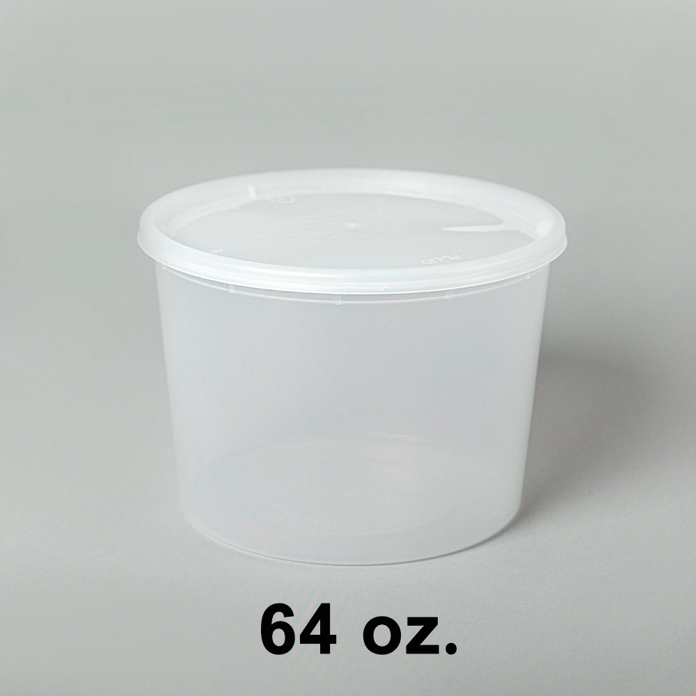 Tripak TD41164 Soup Container 64 Oz, Clear, Injection Molded Polypropylene,  Reusable, (For Use With Lid TL460