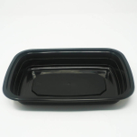 FH 16oz. Rectangular Black Plastic Deli Container Set - 150/Case