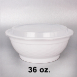 FH 36 oz. Round White Plastic Deli Container With Clear Dome Lid - 150/Case