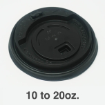 黑色塑料可掀咖啡杯盖10-20 oz.  - 1000/箱