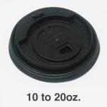 10 to 20 oz. Black Plastic Coffee Cup Dome Lid - 1000/Case