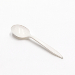 6" White Asian Plastic Spoon - 550/Case