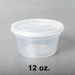 12 oz. 圆形透明汤盒套装 - 240套/箱