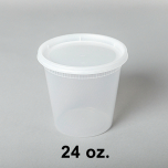 [Bulk 16 Cases] 24 oz. Round Clear Plastic Soup Container Set - 240/Case