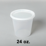 24 oz. Round Clear Plastic Soup Container Set - 240/Case