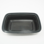 SD 32oz. 长方形黑色塑料餐盒套装 - 150套/箱