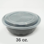SD 36 oz. 圆形黑色塑料碗套装 (036) - 150套/箱
