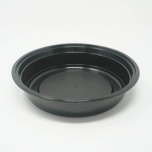 SD 24oz. Round Black Plastic Food Container Set (723) - 150/Case