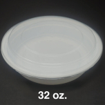 SD 32 oz. Round White Plastic Food Container Set (729) - 150/Case