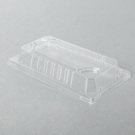 0.6-L Rectangular Clear Plastic Sushi Tray Container Lid 6 3/8" X 3 1/2" X 1 1/8" - 1500/Case