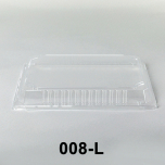 008-L 长方形透明塑料寿司盘盖 6 1/2" X 4 1/2" X 1 1/8" - 1500个/箱