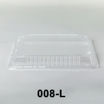 008-L Rectangular Clear Plastic Sushi Tray Container Lid 6 1/2" X 4 1/2" X 1 1/8" - 1500/Case