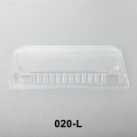 020-L Rectangular Clear Plastic Sushi Tray Container Lid 9 3/8" X 5 3/4" X 1 1/8" - 800/Case