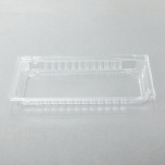 020-L Rectangular Clear Plastic Sushi Tray Container Lid 9 3/8" X 5 3/4" X 1 1/8" - 800/Case