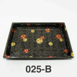 025-B 长方形黑色塑料寿司盘底 (非套装) 10 1/4" X 7 3/8" X 7/8" - 504个/箱