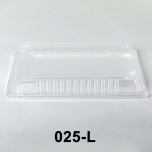 025-L Rectangular Clear Plastic Sushi Tray Container Lid 10 1/4" X 7 3/8" X 1 3/8" - 504/Case