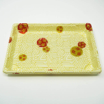 W010 Rectangular White Plastic Sushi Tray Container Set 7 3/8" X 5 1/8" X 7/8" - 360/Case