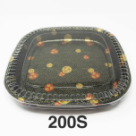 200S Square Flower Pattern Plastic Party Tray Set 12 1/2" X 12 1/2" X 1 5/8" - 60/Case