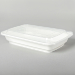 AHD 长方形白色塑料餐盒套装 28 oz. (006) - 150套/箱