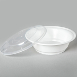 AHD Round White Plastic Container Set 21 oz. (007) - 150/Case