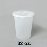 [团购16箱] 32 oz. 圆形透明塑料汤盒套装 - 240套/箱