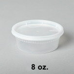 [团购16箱] 8 oz. 圆形透明塑料汤盒套装 - 240套/箱