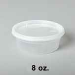 8 oz. Round Clear Plastic Soup Container Set - 240/Case