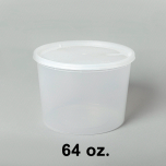 HT 64 oz. Round Clear Plastic Soup Container Set - 120/Case