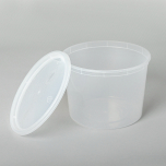 HT 64 oz. Round Clear Plastic Soup Container Set - 120/Case