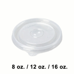 Round Clear Plastic Lid for 8/12/16 oz. Soup Container - 1000/Case