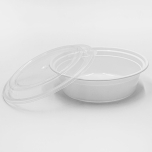 圆形白色塑料餐盒套装 32 oz. (729) - 150套/箱