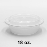 SW 18 oz. 圆形白色塑料餐盒套装 (618/018) - 150套/箱