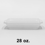 RT Rectangular White Plastic Container Set 28 oz. (868) - 150/Case