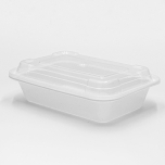 SR 16 oz. 长方形白色塑料餐盒套装 (8168) - 150套/箱