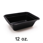 SR 12 oz. 长方形黑色塑料餐盒套装 (818) - 150套/箱