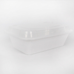 SR 24 oz. Rectangular White Plastic Container Set (838) - 150/Case