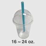 WS 透明塑料冷饮拱形杯盖 16-24 oz. - 1000/箱