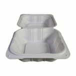 Square White Plastic Hinged Food Container 6" X 6" - 250/Case