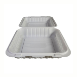 Square White Plastic 1-Compartment Hinged Food Container 8" X 8" X 2.5" - 150/Case