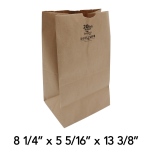 Duro Husky Shorty Heavy Duty 20 lb. Kraftpaper Bag - 400/Case