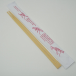 SD 9" Conjoined Bamboo Chopstick With White Sleeve - 640/Case