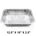 WS Half Size Heavy Duty 12.5" X 10" X 2.5" Rectangular Aluminum Foil Steam Table Pan Deep (Not Combo) - 100/Case