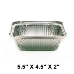 WS 705 Extra-Heavy Duty 1 lb. Oblong Aluminum Foil Pan 5.5" X 4.5" X 2" (Not Combo) - 1000/Case