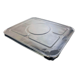 WS Half Size 13.63" X 10.5" X 0.75" Rectangular Aluminum Foil Steam Table Pan Lid - 100/Case