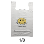 1/8 Smile Face White Plastic T-Shirt Bag - 270/Case