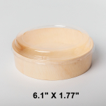 豪华 圆形木质餐盒套装 6.1 X 1.77 - 300/箱