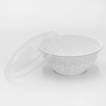 SD 36 oz. Round White Plastic Food Container Set (036) - 150/Case