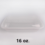 AHD 长方形白色塑料餐盒套装 16 oz. (038) - 150套/箱