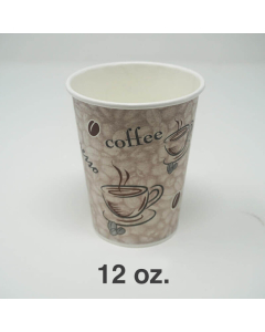 Printed White Paper Coffee Cup 12 oz. - 1000/Case